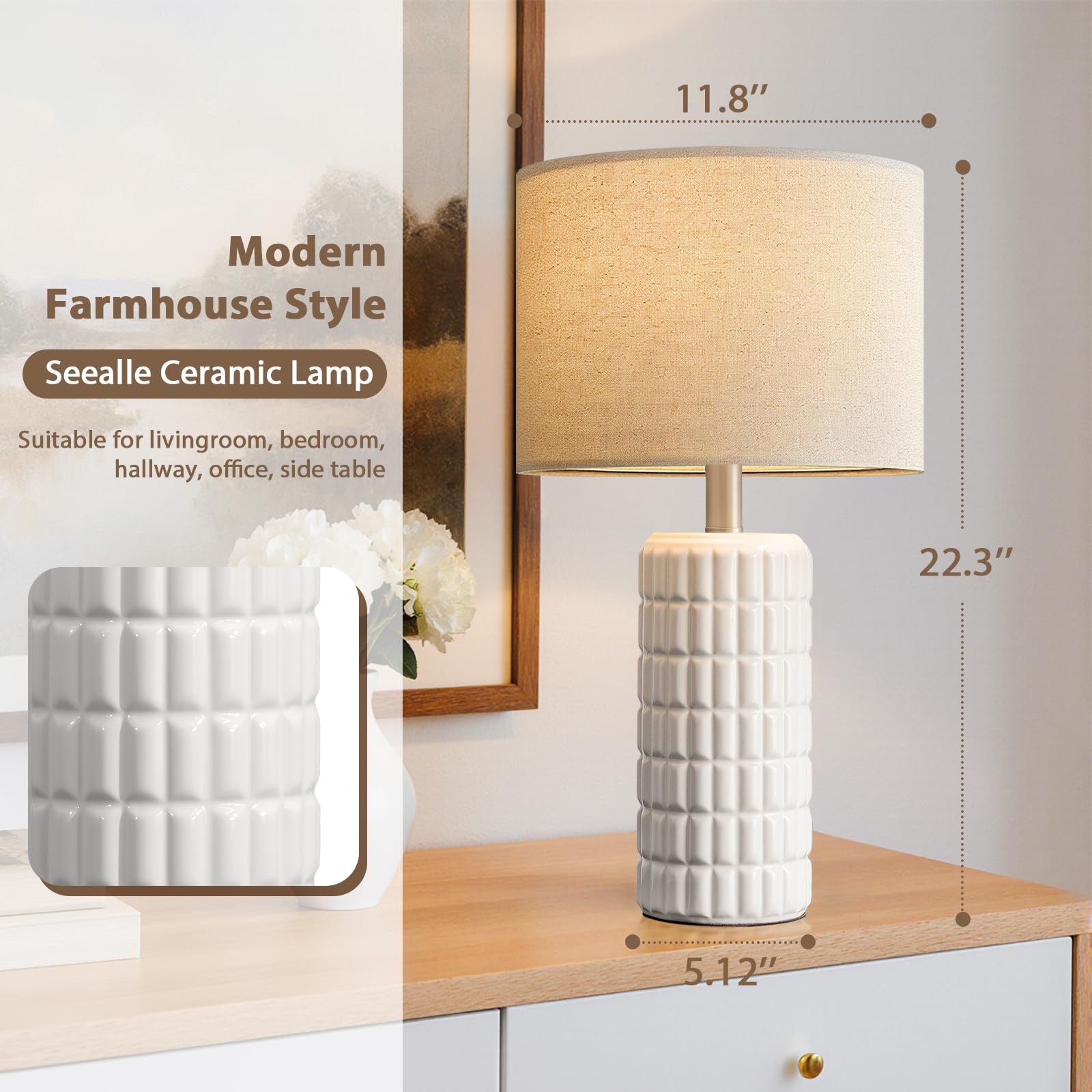Seealle size scale with book showing compact footprint benefit