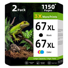 Seecolor pack 67XL frontal mostrando ambos cartuchos y ventajas de ahorro
