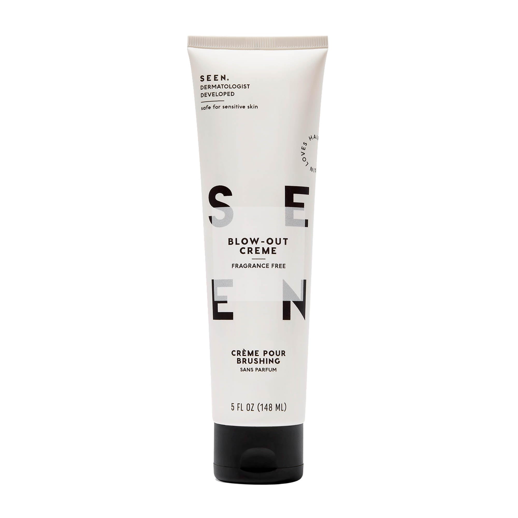 SEEN blow-out creme front packaging shows clean design and product benefit
