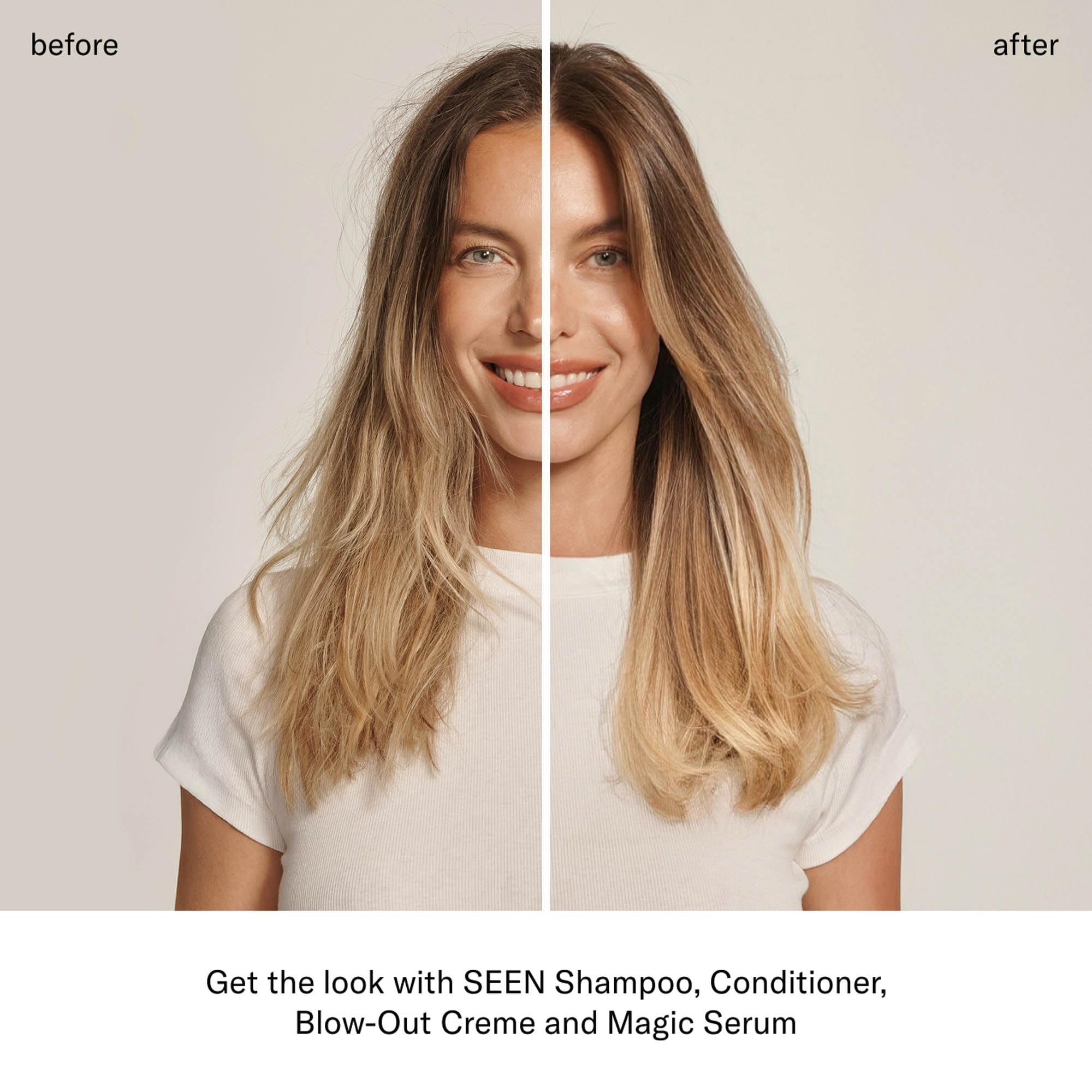 SEEN blow-out creme used during blow-dry delivering smoother, frizz-reduced hair