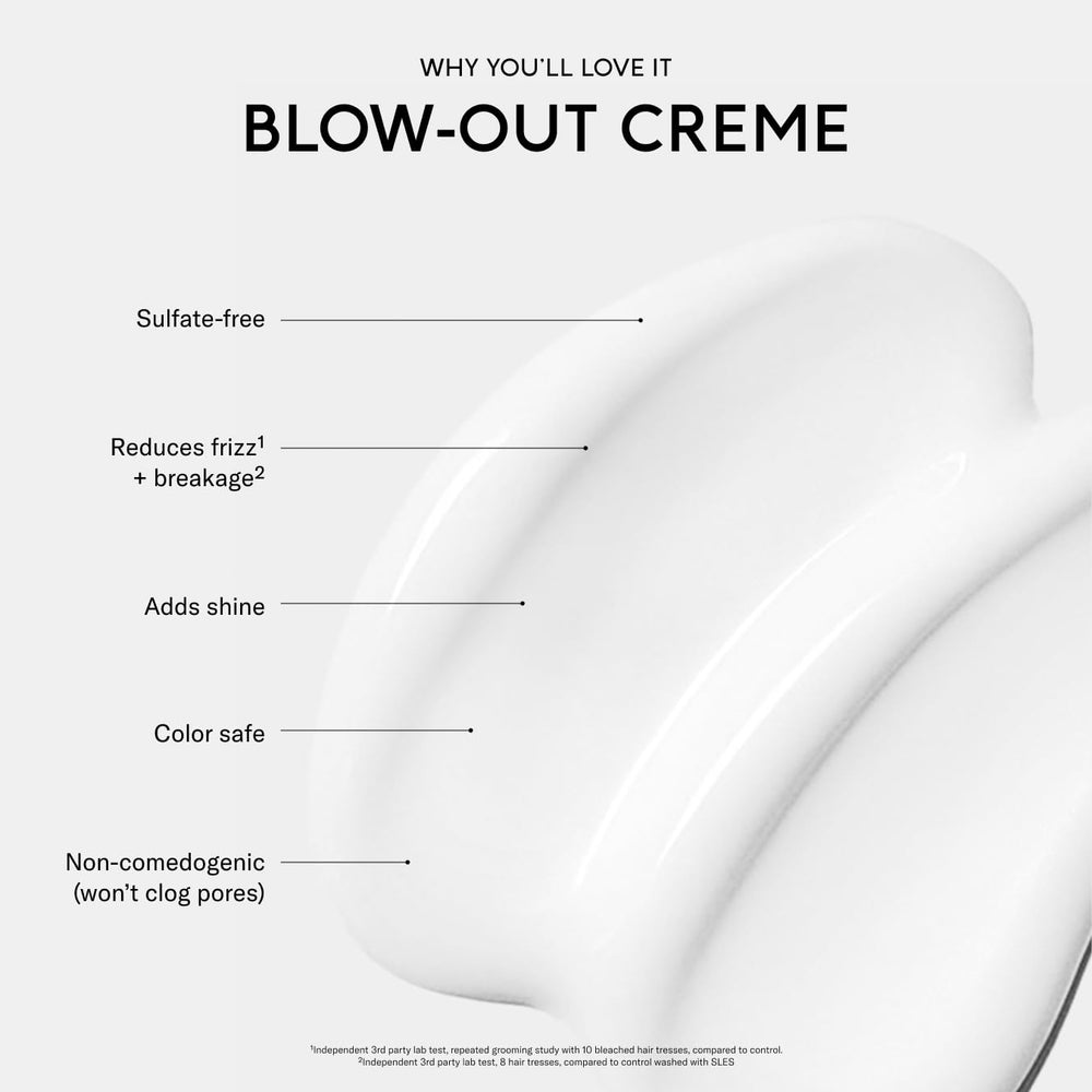 SEEN blow-out creme dispensing on palm for controlled, easy application benefit