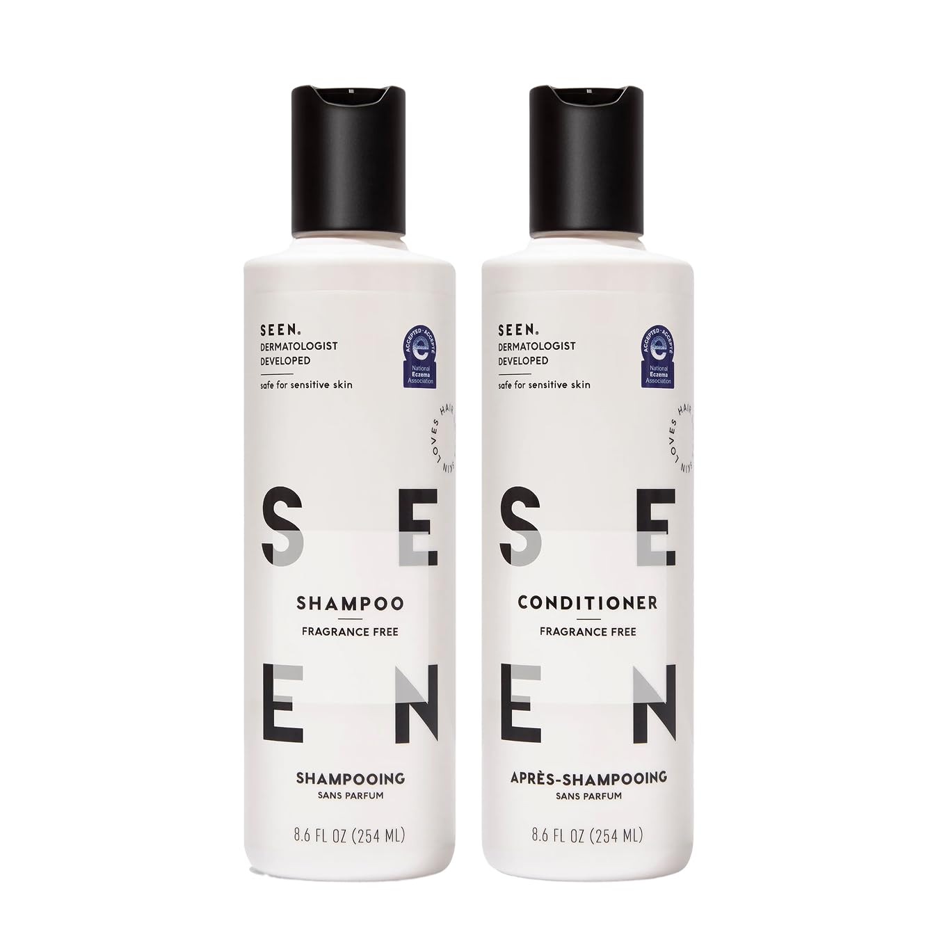 SEEN bundle front packaging showing both bottles and benefits