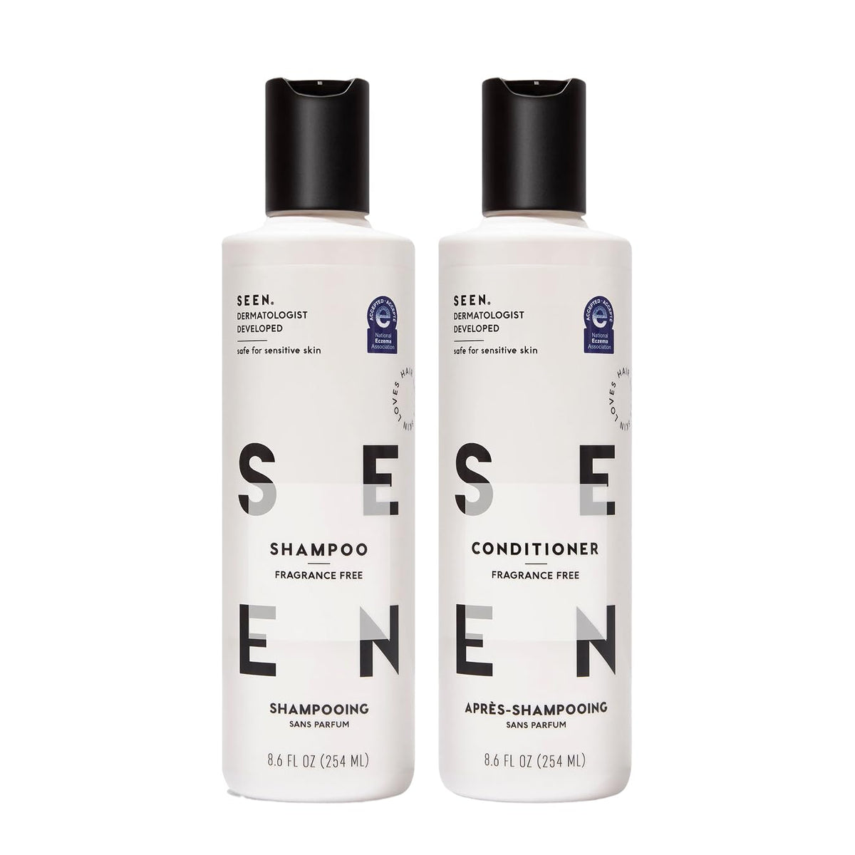 SEEN bundle front packaging showing both bottles and benefits