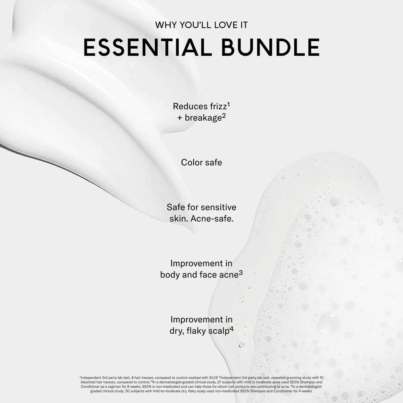 SEEN conditioner pour texture demonstrating lightweight detangling and smoothness