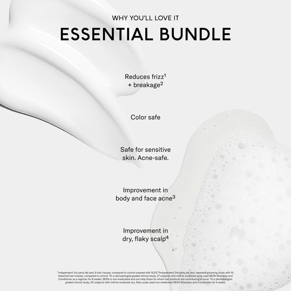 SEEN conditioner pour texture demonstrating lightweight detangling and smoothness