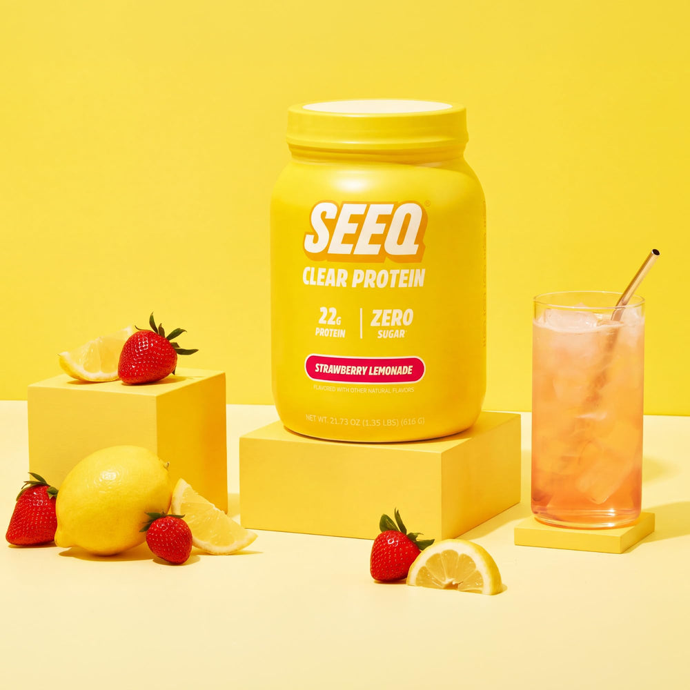 SEEQ batido en botella en gimnasio para uso post-entreno rápido
