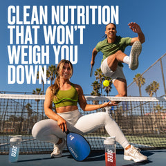 SEEQ etiqueta nutricional en envase resaltando 22g proteína y 0g azúcar