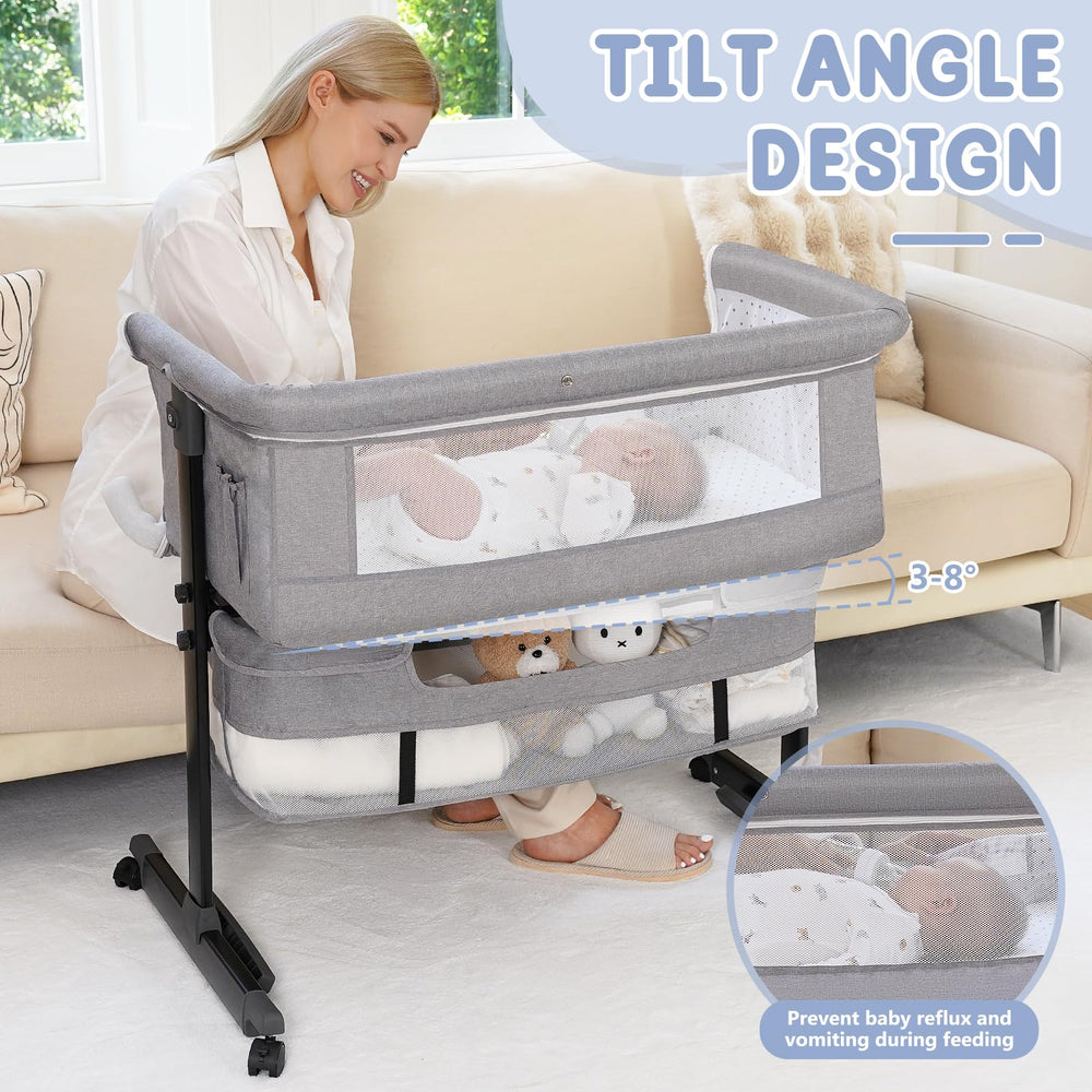 Semphis bassinet folded compact for travel and space-saving storage