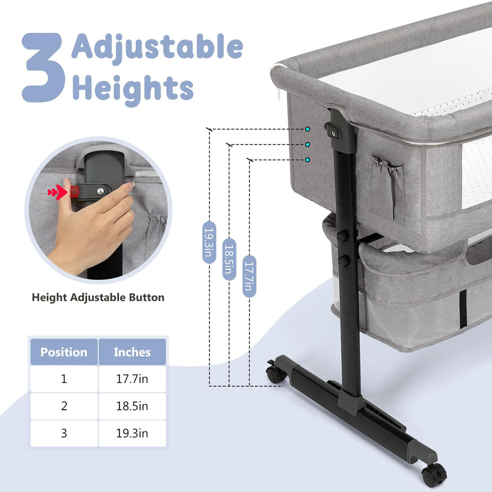 Semphis bassinet breathable mesh side close-up improving airflow and visibility