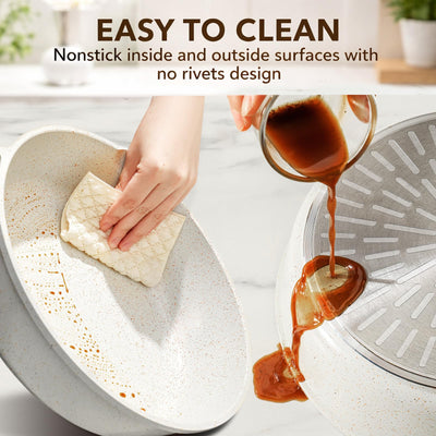 SENSARTE casserole pot open to reveal roomy interior and versatile use