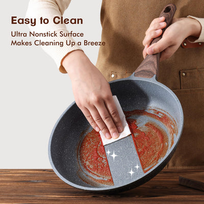 SENSARTE skillet cooking an omelette to show even browning and quick-release benefit