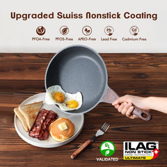 SENSARTE close interior granite texture highlighting nonstick surface and effortless release