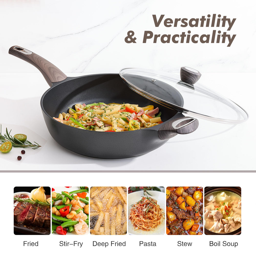 SENSARTE tempered glass lid closeup providing clear visibility and safety