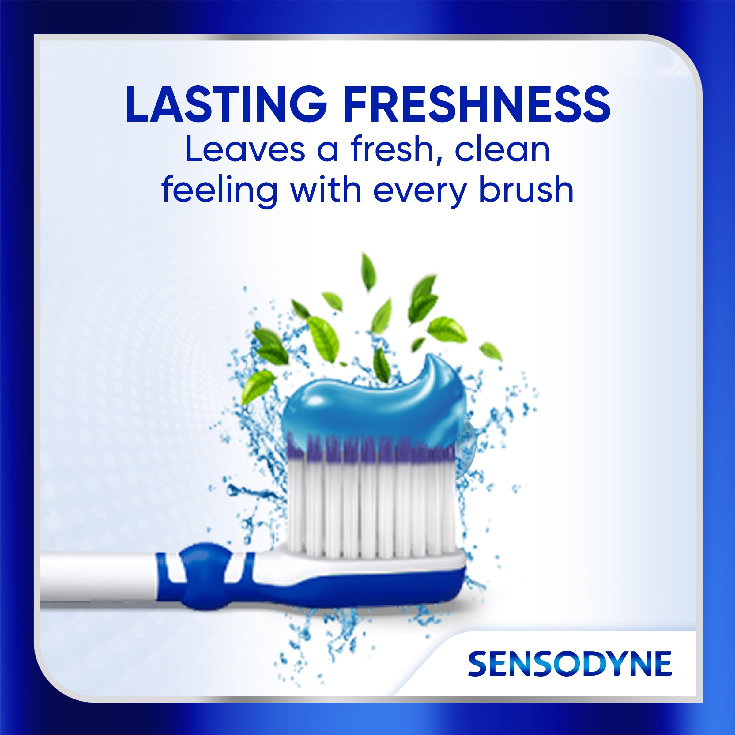Person brushing with Sensodyne demonstrating quick sensitivity protection while cleaning