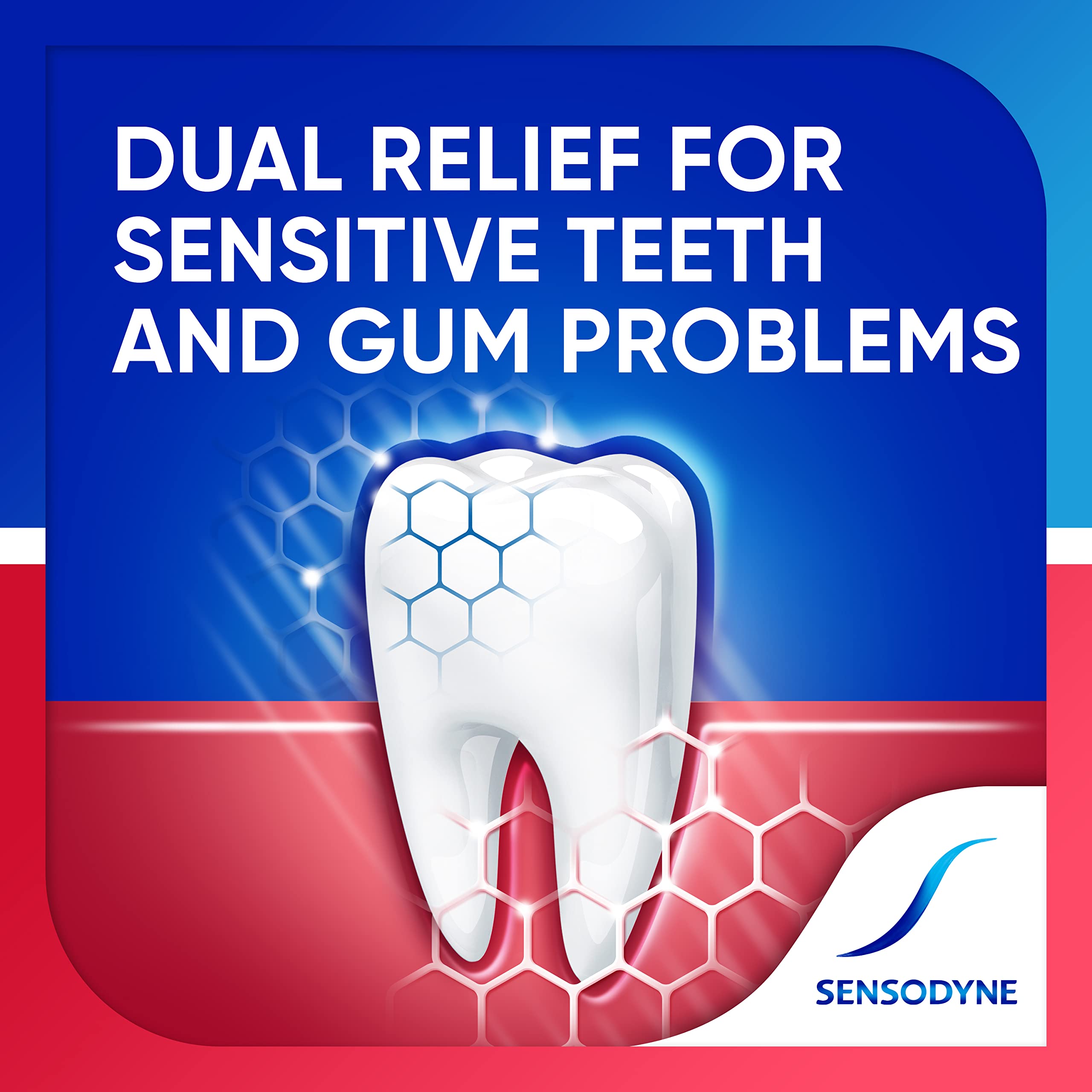 Caja Sensodyne abierta con tubos listos para uso y protección diaria