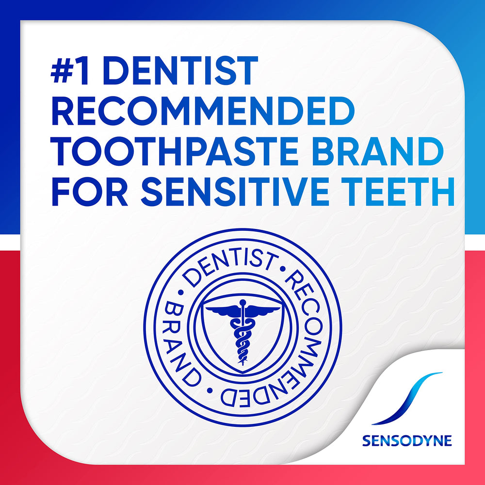 Sensodyne sobre encimera de baño transmitiendo frescura y limpieza