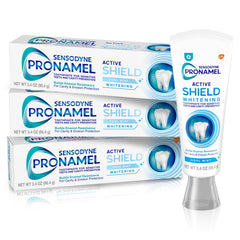 SENSODYNE PRONAMEL frontal del paquete mostrando tubos y beneficio protector