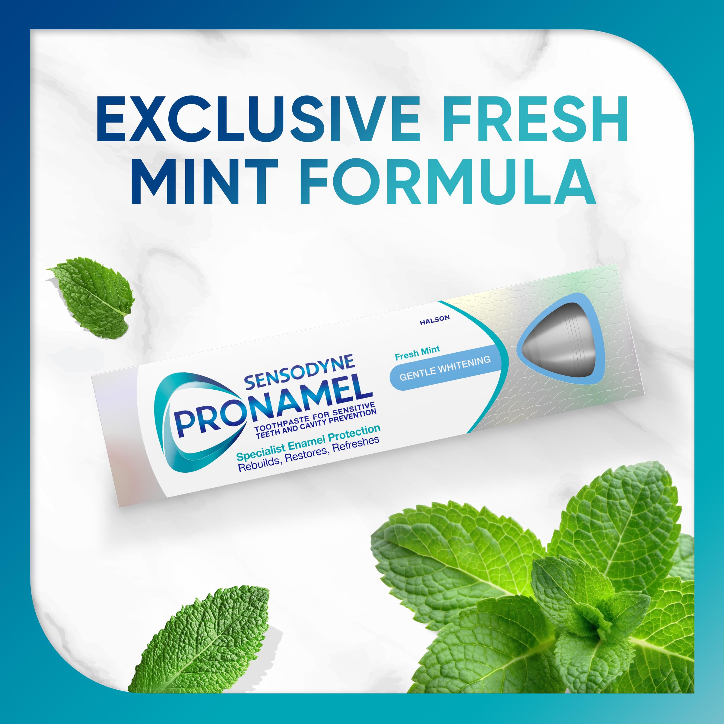 Sensodyne Pronamel tubo abierto con textura de pasta que facilita pulido suave