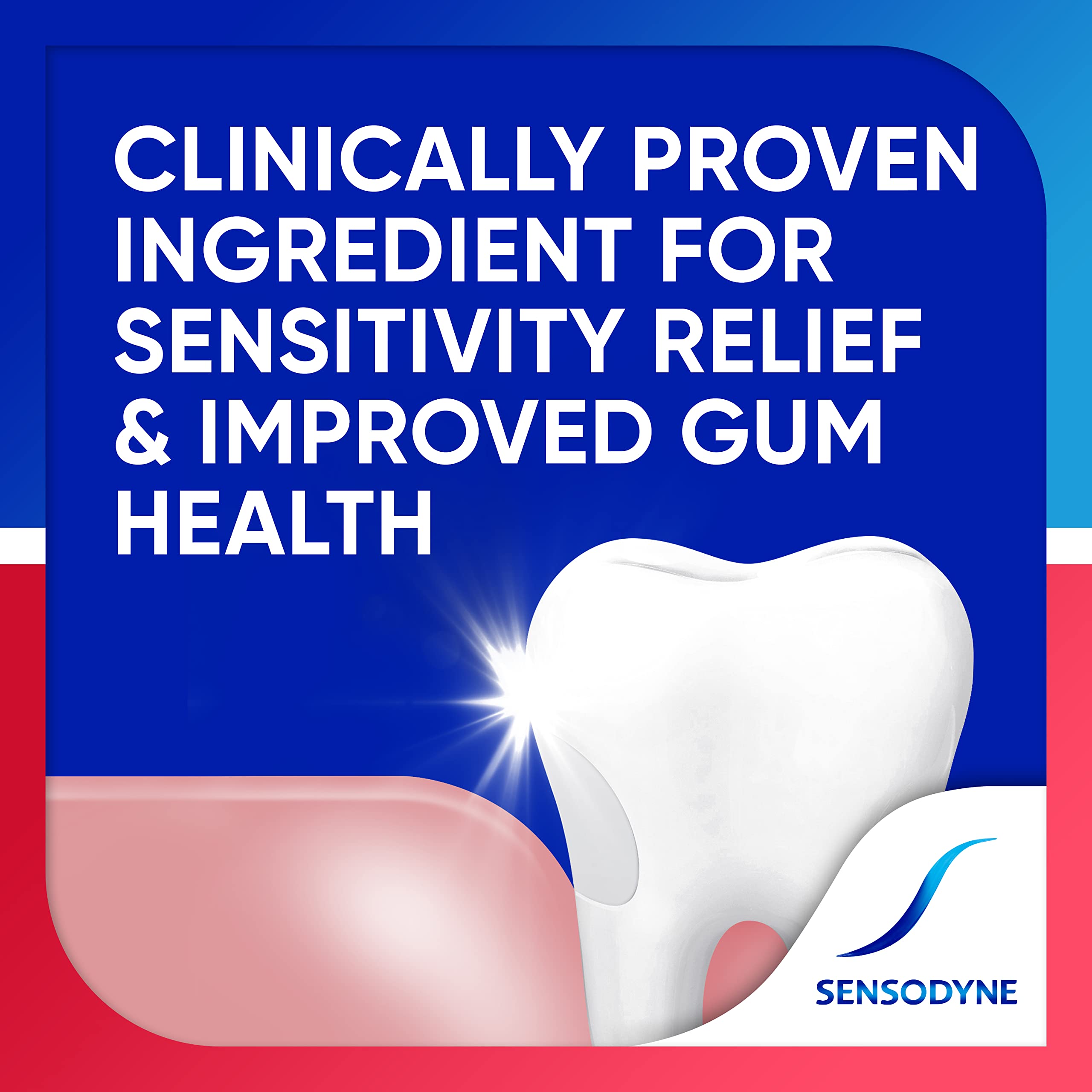 Persona cepillando con Sensodyne mostrando alivio de sensibilidad