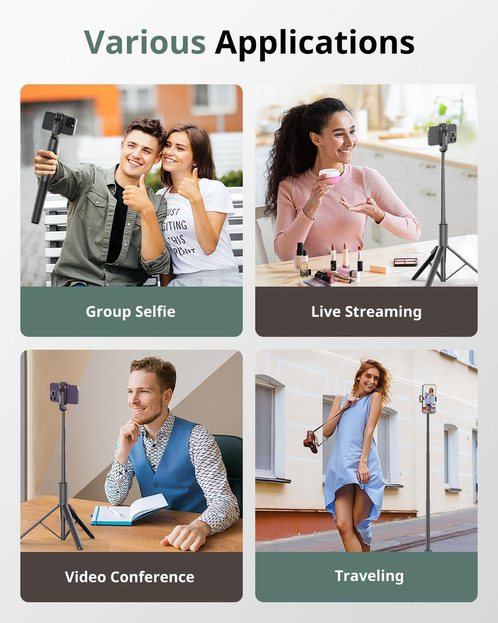 SENSYNE tripod fully extended to 60 inches offering eye-level framing advantage