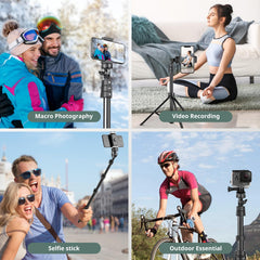 SENSYNE tripod fully extended to 72 inches showing height advantage for overhead shots