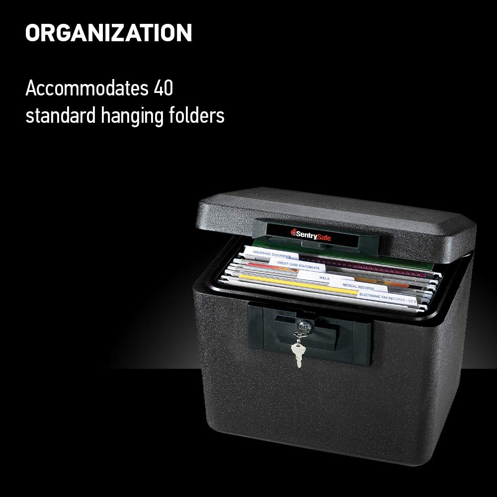 SentrySafe interior with USBs and paperwork showing digital and paper protection