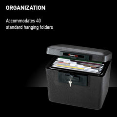 SentrySafe interior with USBs and paperwork showing digital and paper protection