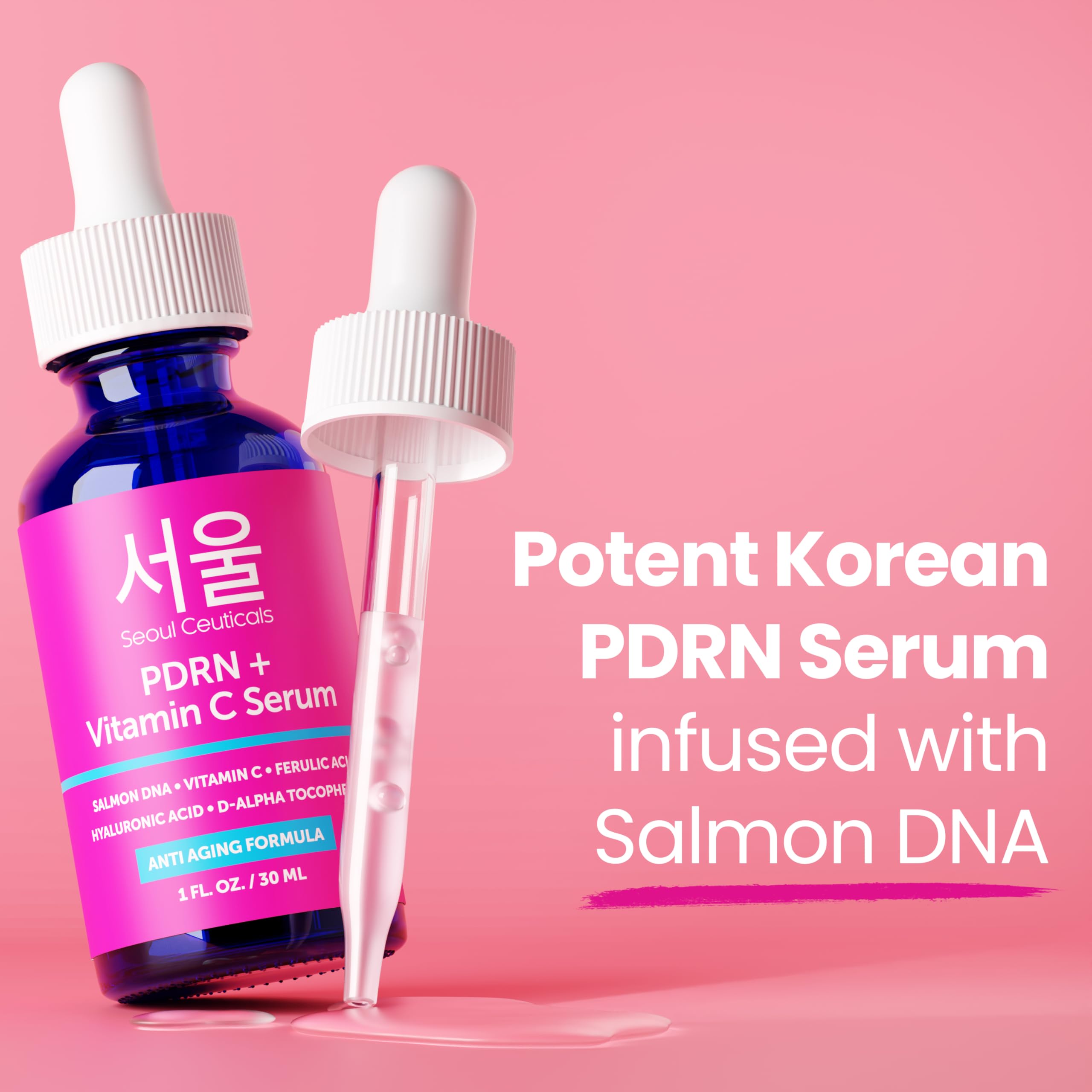SeoulCeuticals close-up de centella y ácido hialurónico destacando hidratación