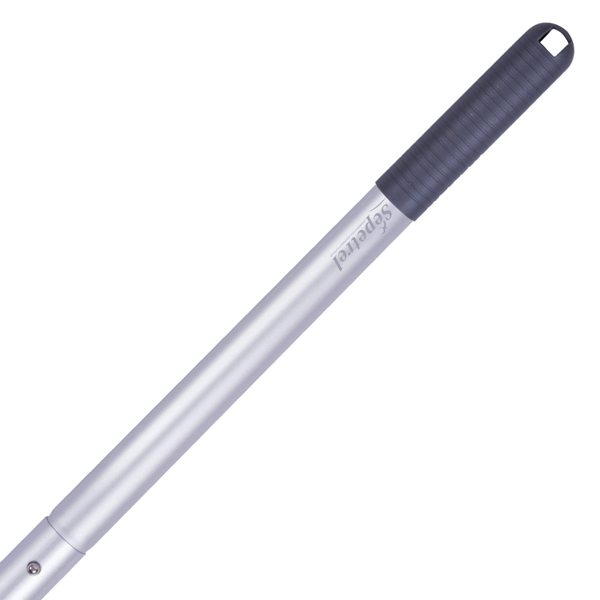 Sepetrel front view of pole showing anodized finish and length benefits