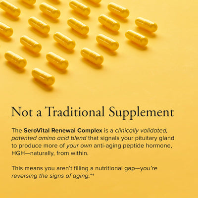 Serovital serving pour illustrating exact daily dose and user-friendly scoop
