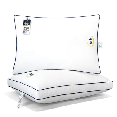 Serta front packaging showing set of two pillows and benefits