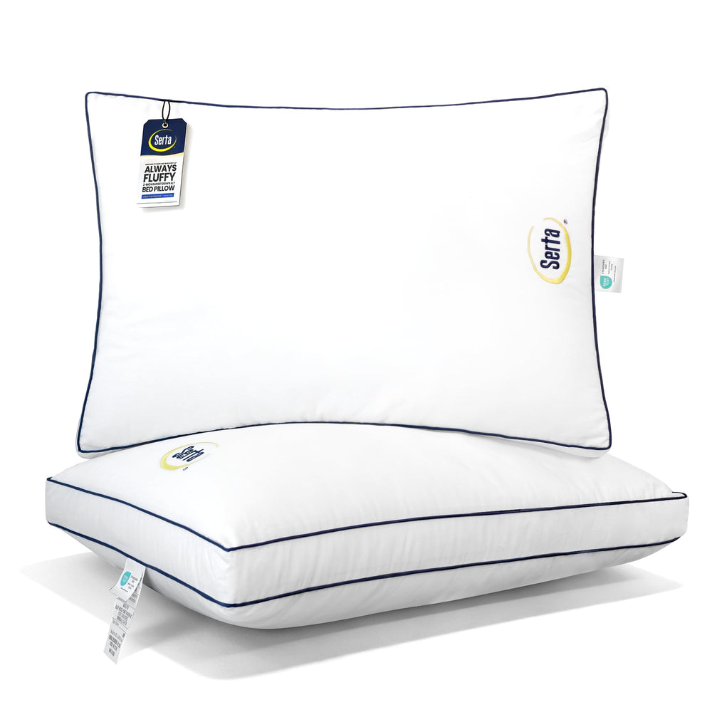 Serta front packaging showing set of two pillows and benefits