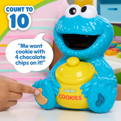 Sesame Street Cookie Monster recibiendo una galleta para práctica motriz y aprendizaje