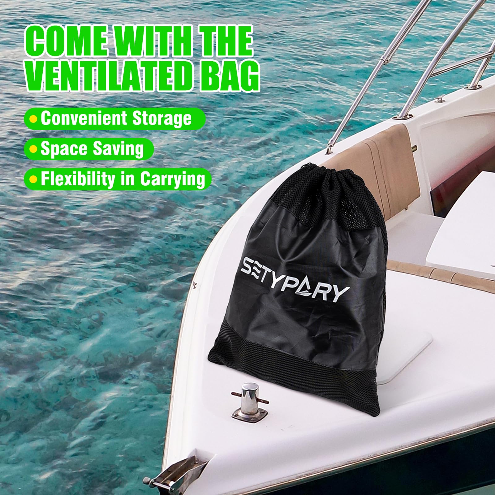 SETYPARY bolsa ventilada con cuerda guardada que facilita transporte y secado