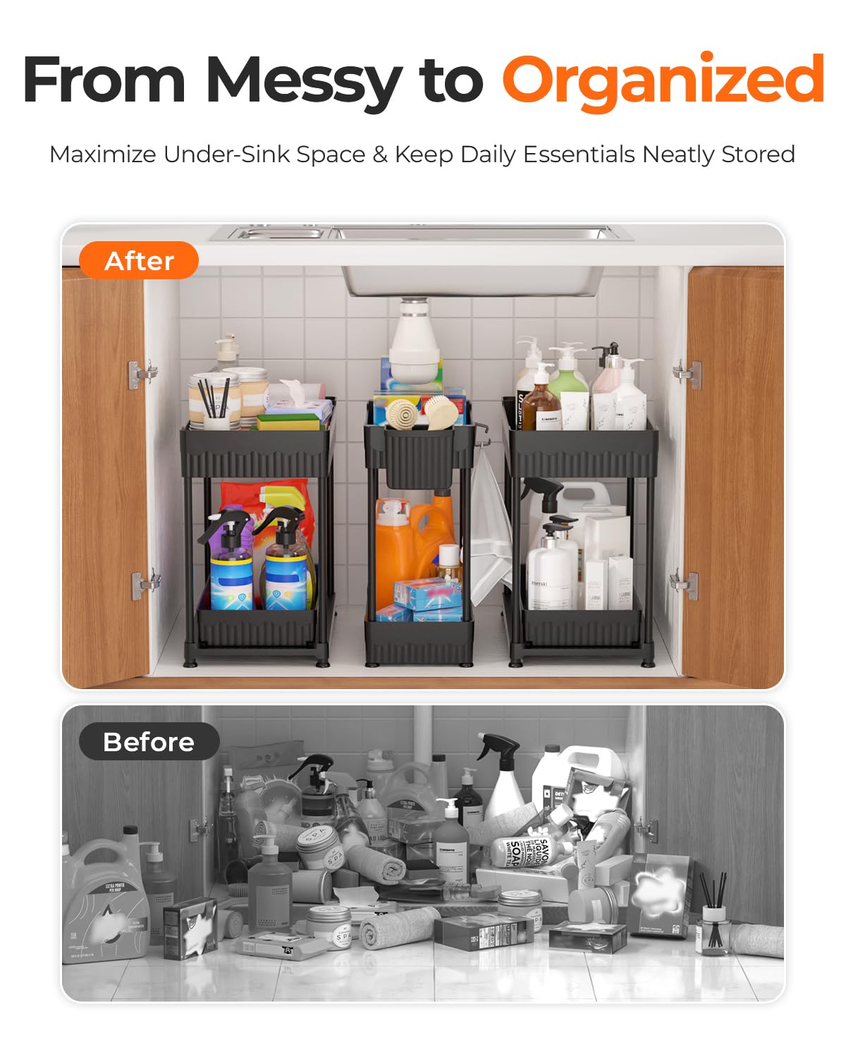 Sevenblue detalle del cajón deslizante facilitando acceso rápido a productos guardados