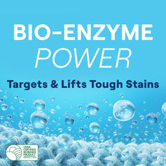 Seventh Generation close-up label highlighting enzyme formula and gentle ingredients for stain removal