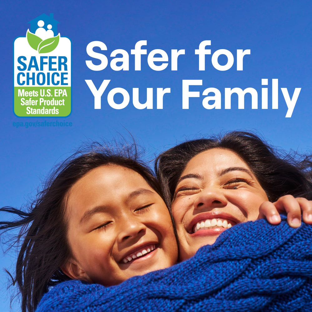 Seventh Generation etiqueta con sellos EPA Safer Choice y Leaping Bunny visibles