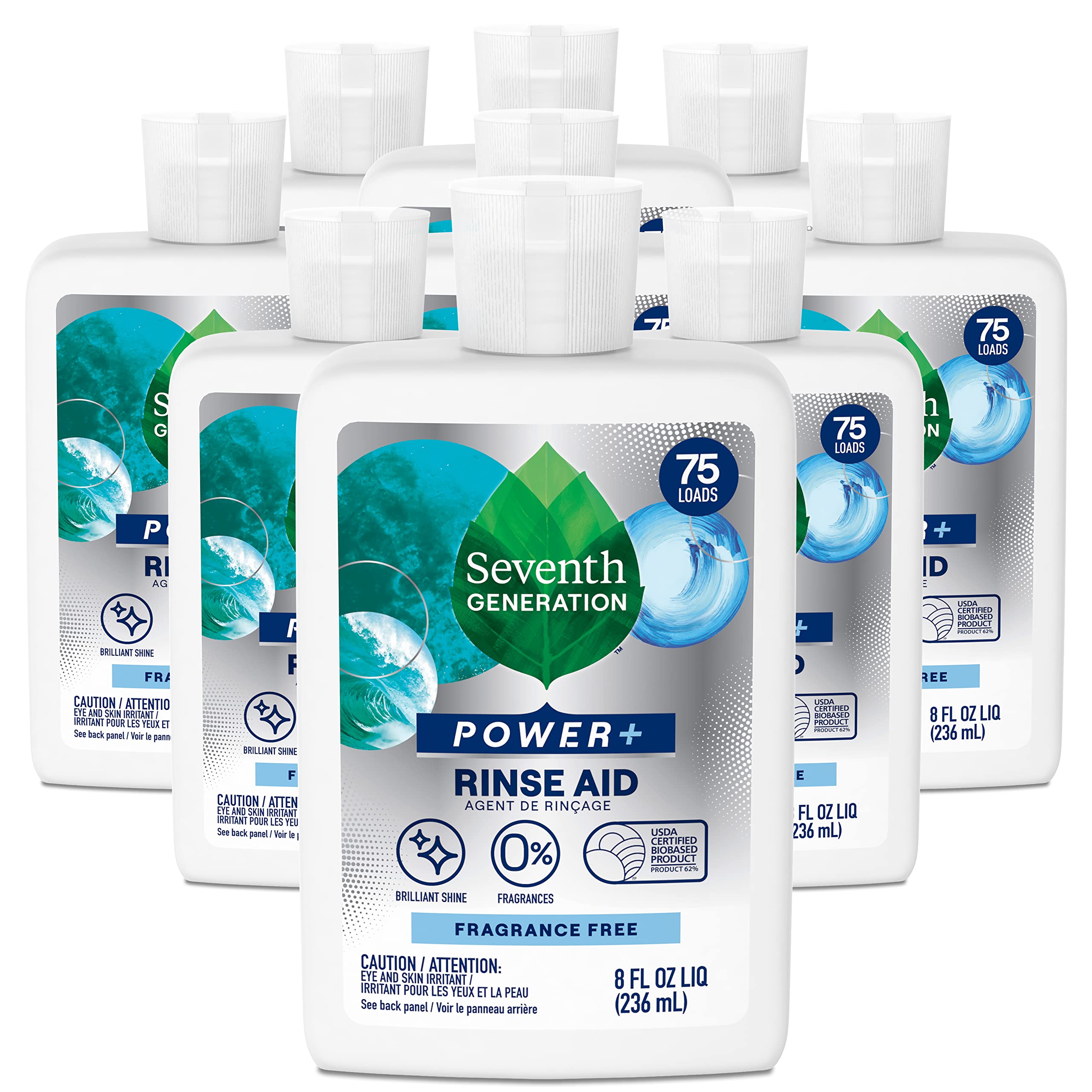 Seventh Generation frente del envase mostrando etiqueta clara y beneficios