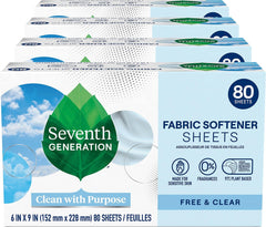 Seventh Generation frente del paquete mostrando 80 hojas y beneficio sin fragancia