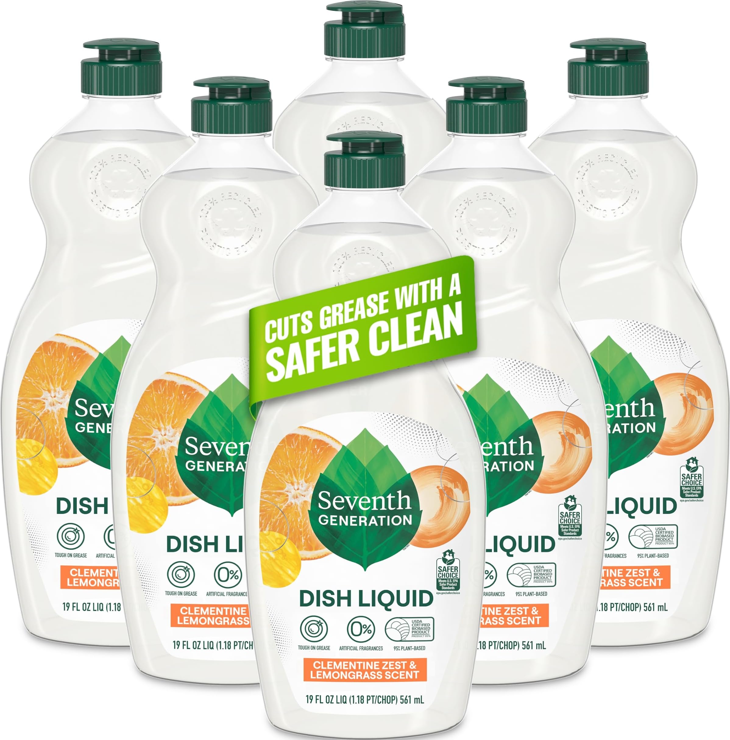 Seventh Generation front packaging showing clementine scent and pack benefits