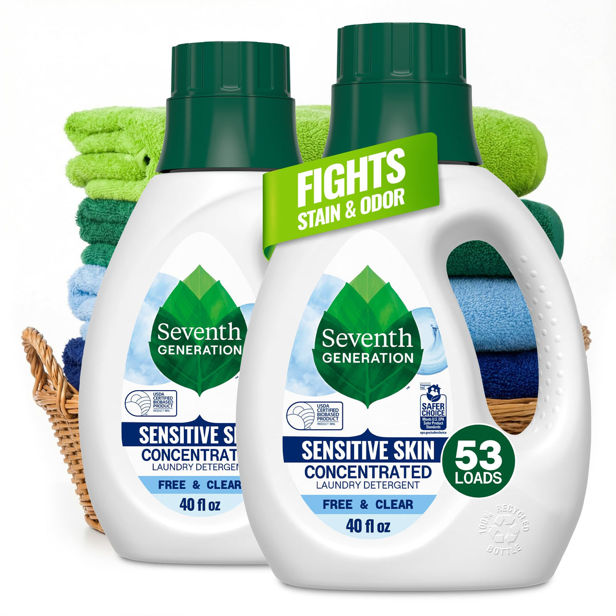 Seventh Generation front packaging showing clean concentrated bottle and clear labeling for convenience