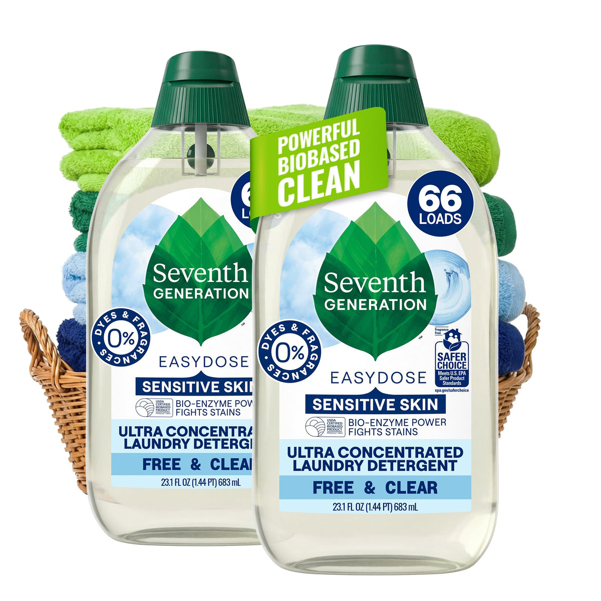 Seventh Generation imagen frontal del paquete mostrando etiquetado claro y sin fragancia