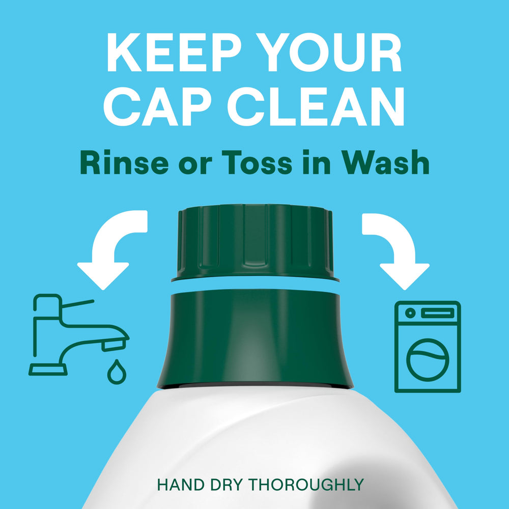 Seventh Generation bottle staged in laundry room conveying plant-based cleaning and sustainable choice