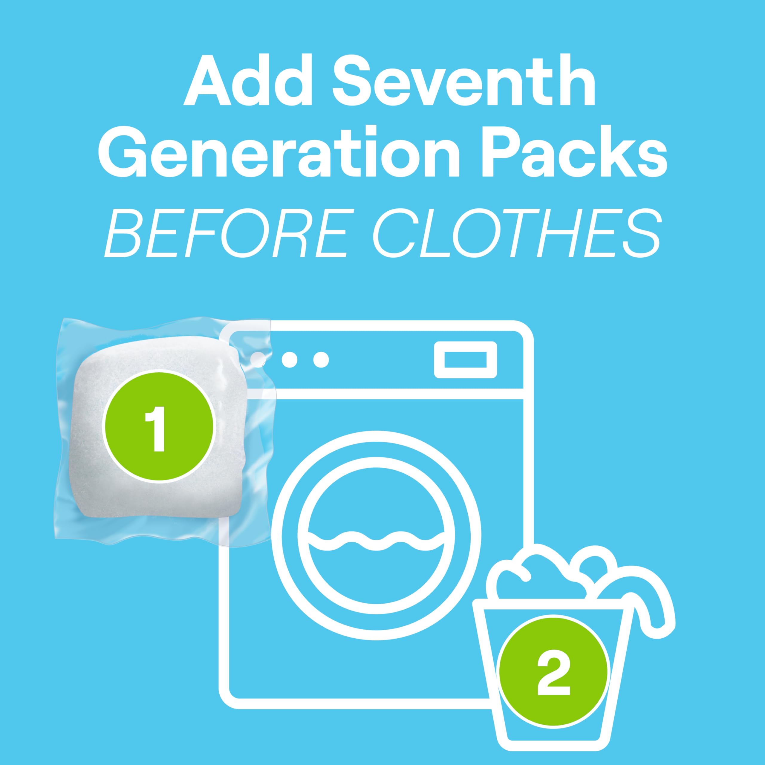 Seventh Generation ropa recién lavada mostrando telas brillantes y libre de fragancia