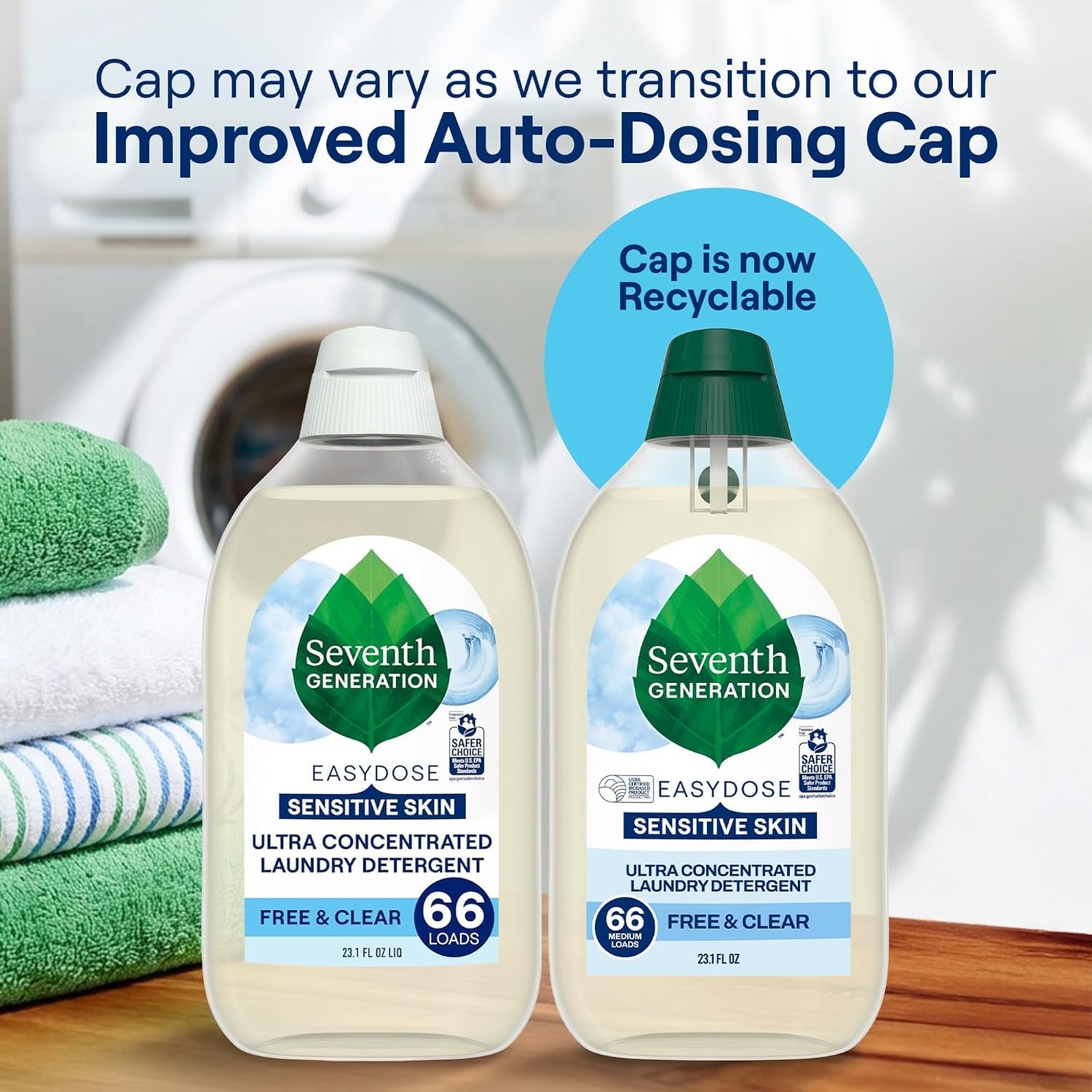 Seventh Generation gota de detergente concentrado mostrando textura ligera y efectiva