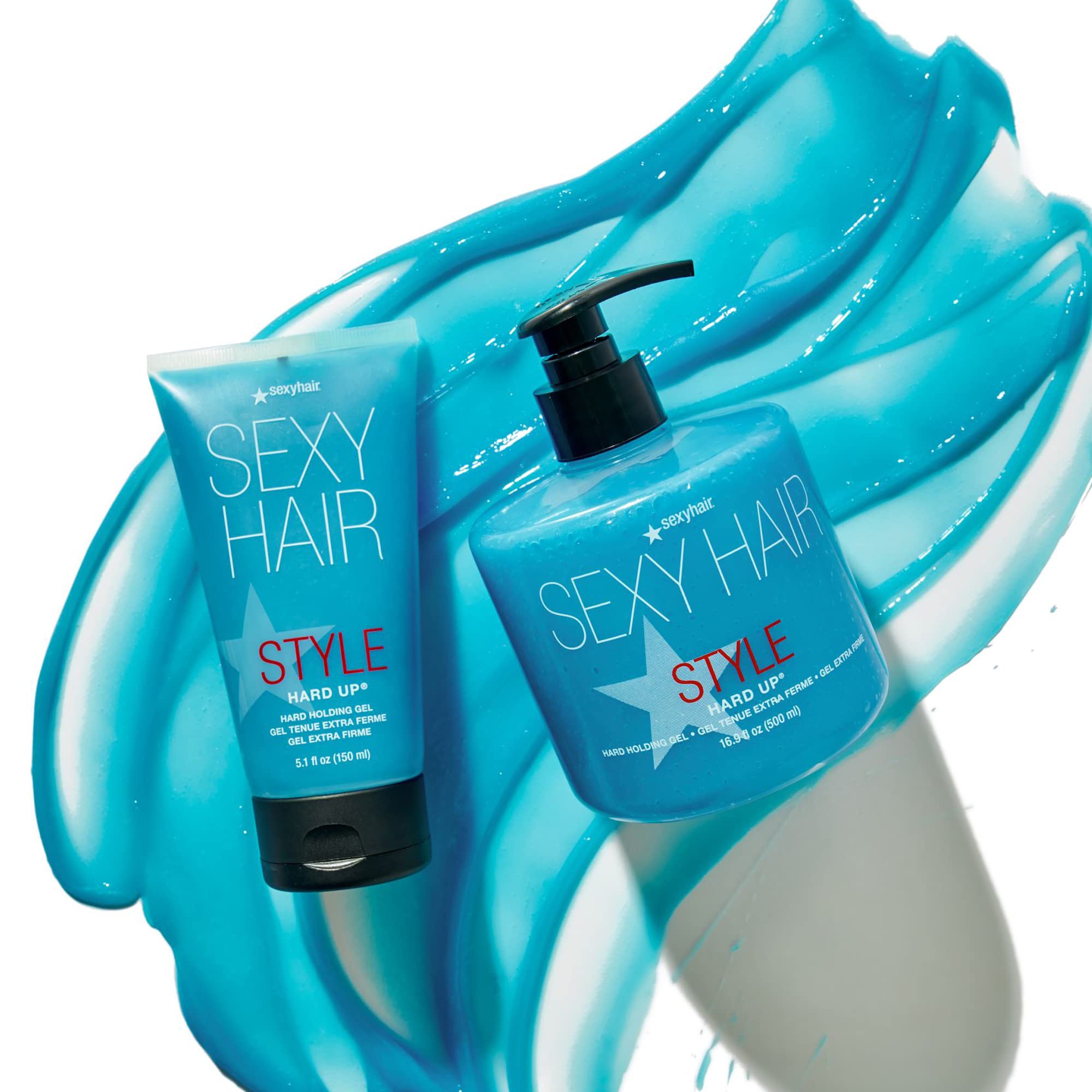 SexyHair producto junto a regla para escala, beneficio tamaño 150 ml práctico