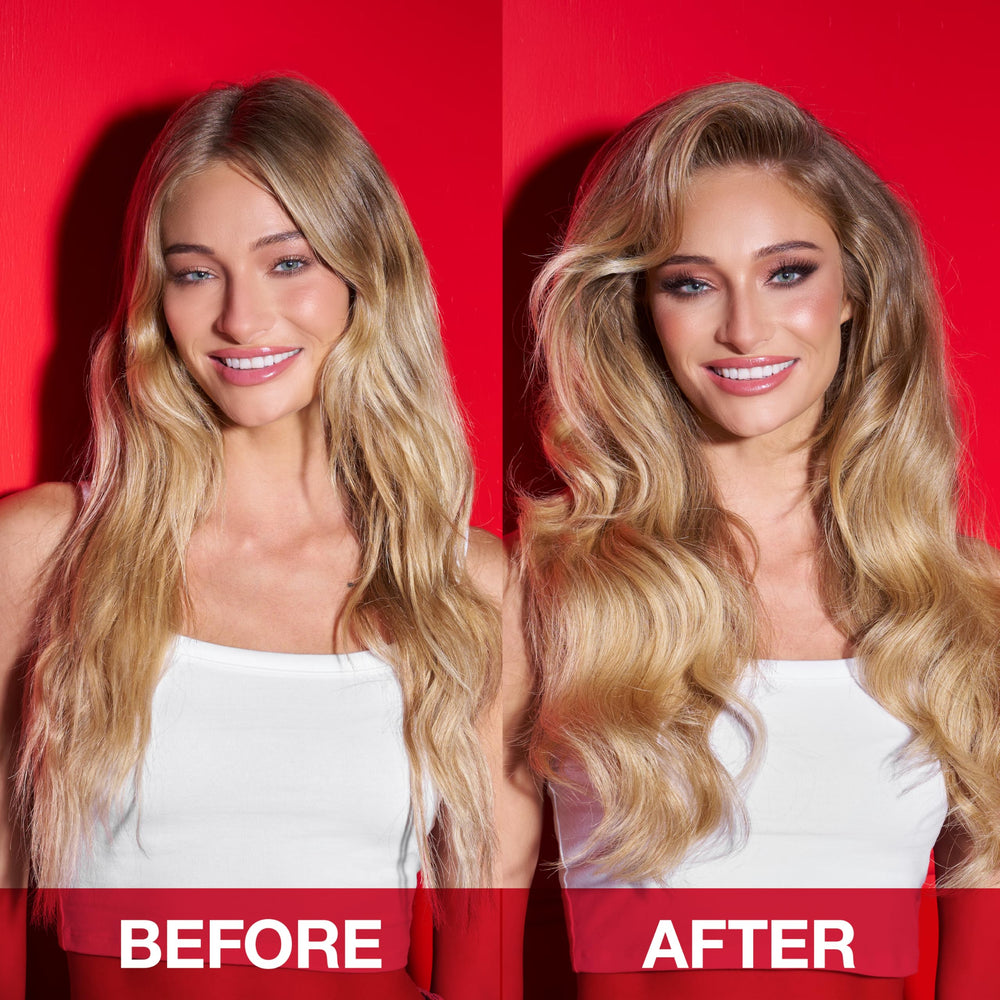 Etiqueta del producto SexyHair con características y beneficios visibles