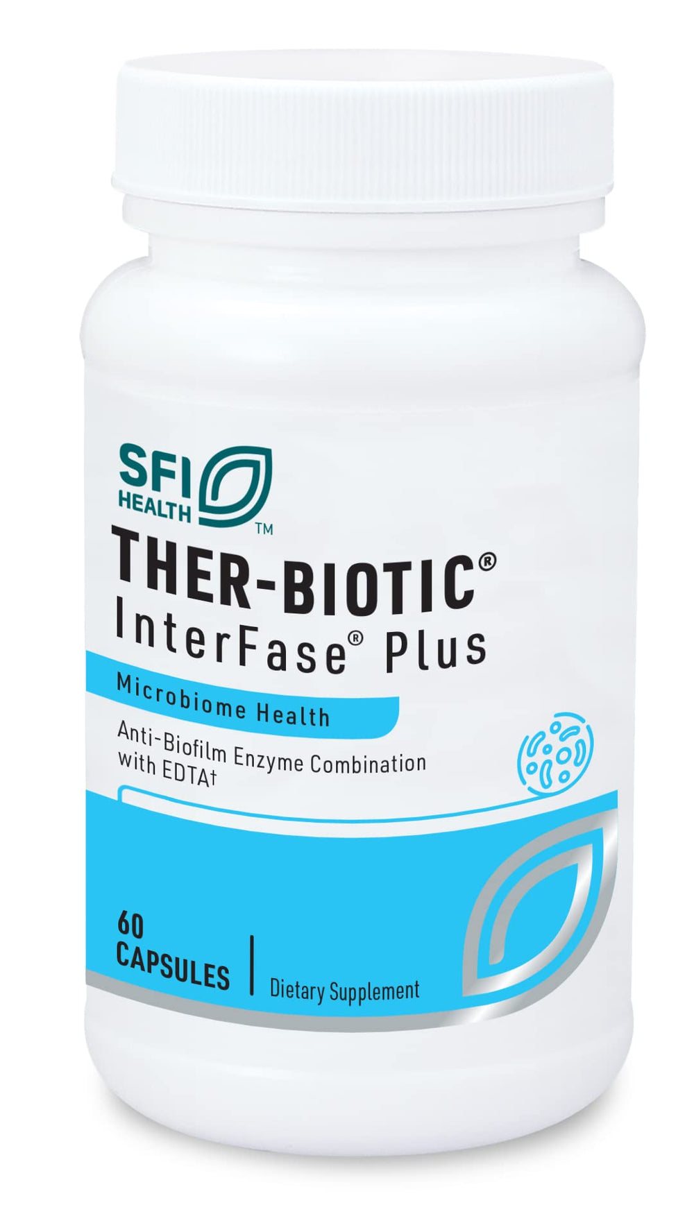SFI Health Klaire Labs InterFase Plus front packaging showing product benefits
