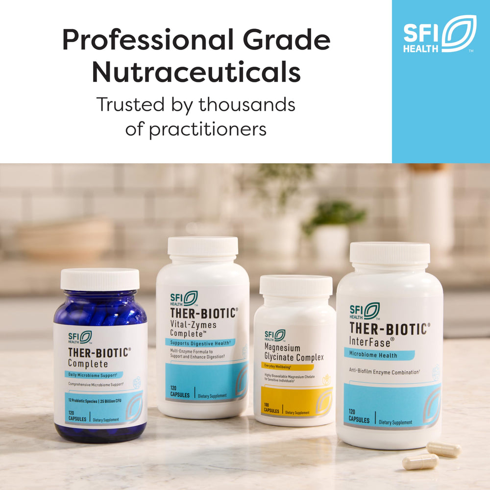 SFI Health InterFase Plus bottle on a clinic counter suggesting professional use