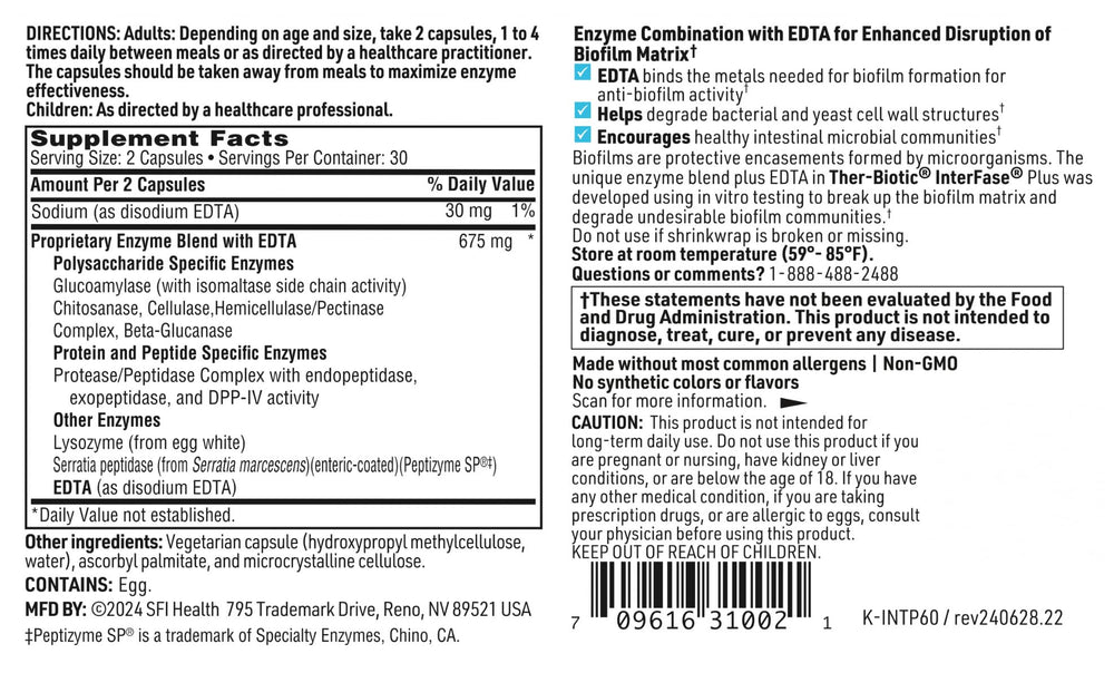 SFI Health close-up powder texture emphasizing enzyme formula potency benefit